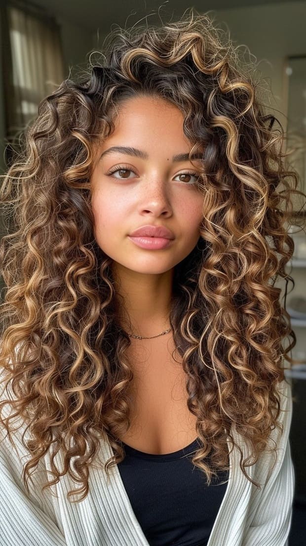 Curly Hair with Balayage Layers (1)