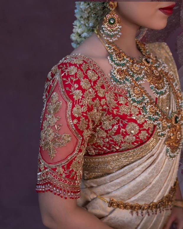 Dabka work bridal blouse design