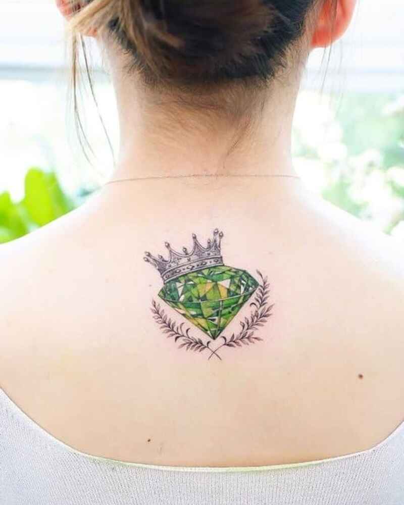 Diamond-and-crown-tattoo-for-neck-simple-tattoos-for-girls