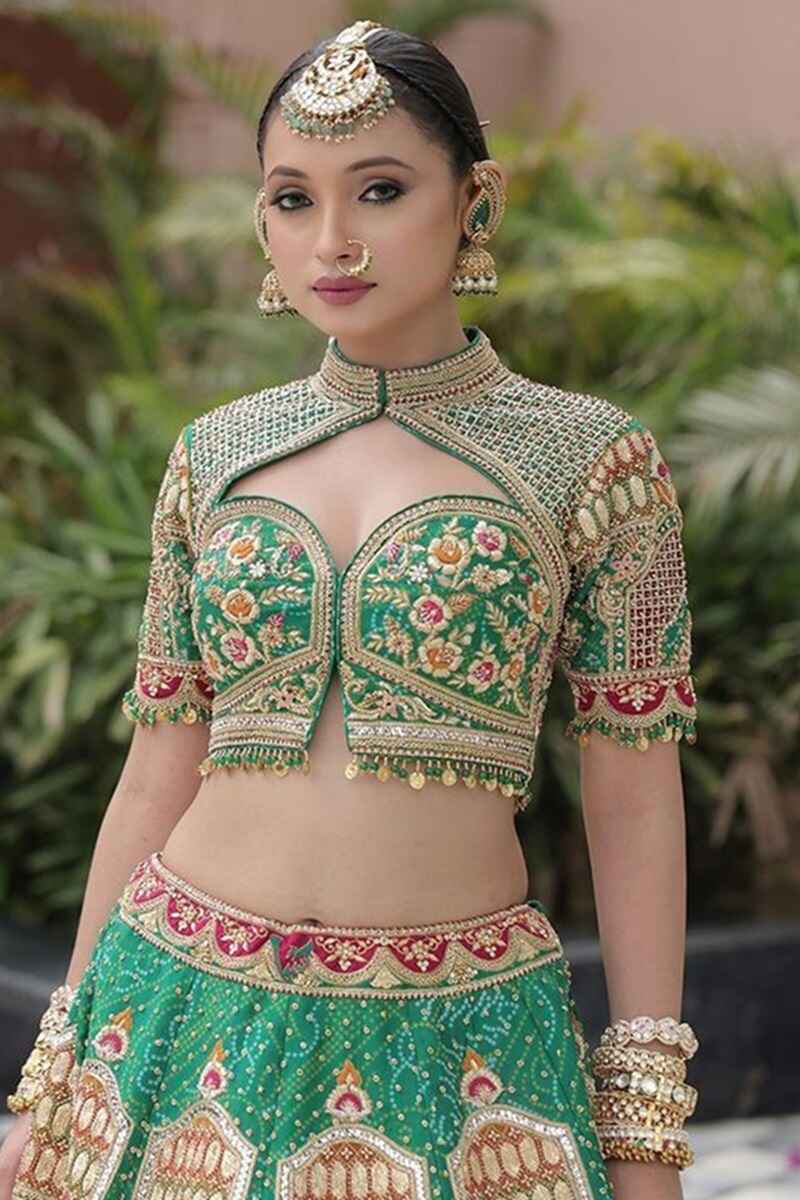 Embroidered-lace-with-cut-out-wedding-blouse-designs
