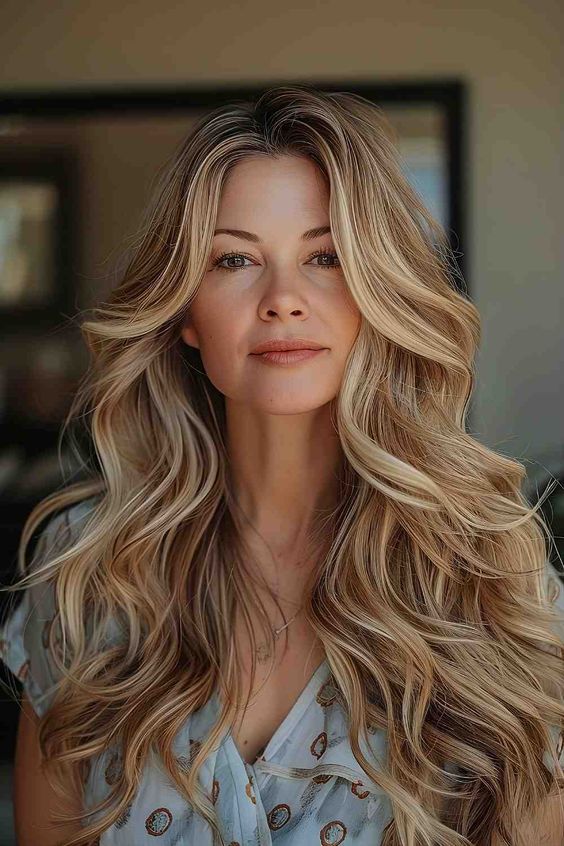 Golden Bronde with Long Layers