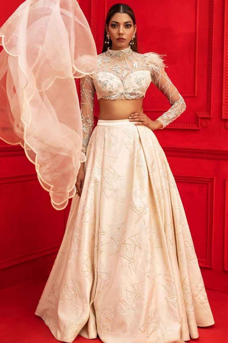 Ivory-embellished-sheer-wedding-blouse-designs