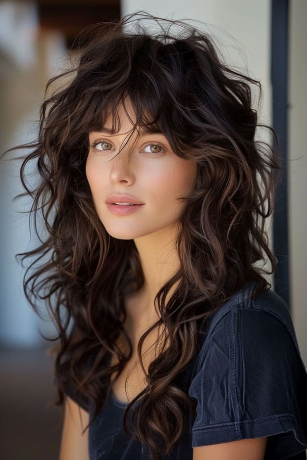 Long Layered Hair With Bangs Curly in 2024 (1)