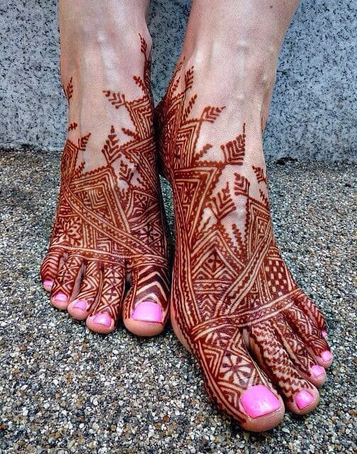 Morrocan foot mehndi design bridal