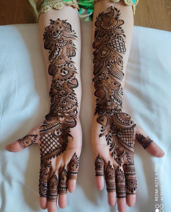 Paisley motif segmented mehndi