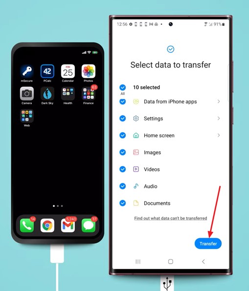 Phone data transfer