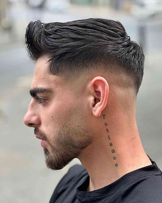 Quiff with mid fade