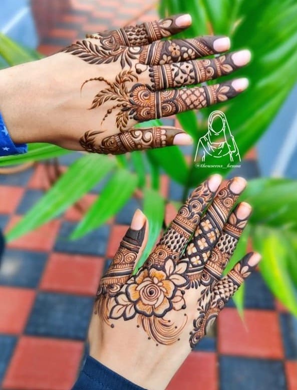 Royal finger mehndi design easy and beautiful