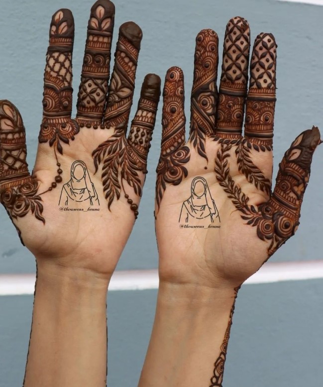 Royal finger mehndi design front hand