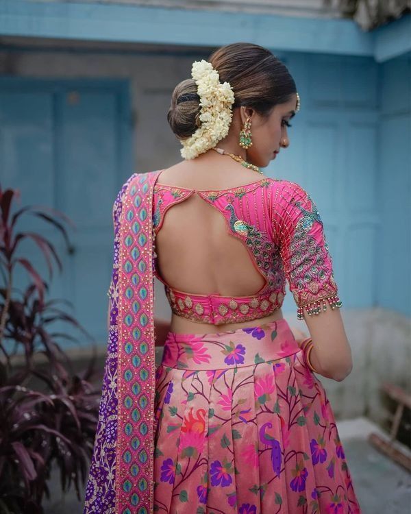 South Indian sequined cut-out blouse