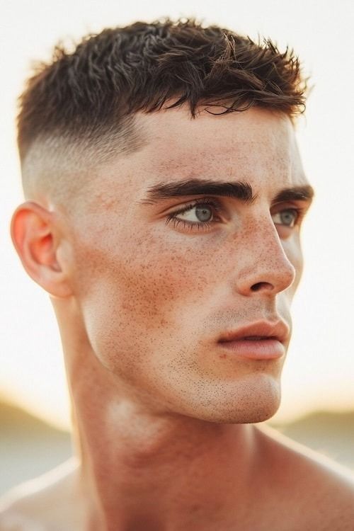 Stylish crew cut with skin fade