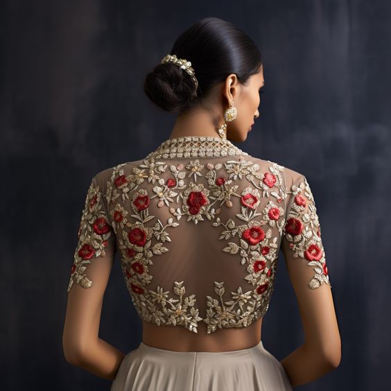 Zardozi embroidery blouse