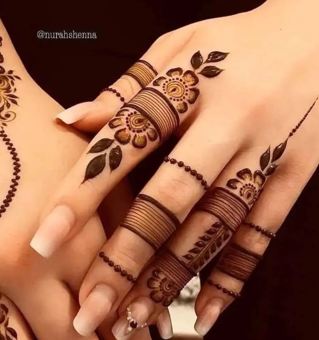 easy finger mehndi design