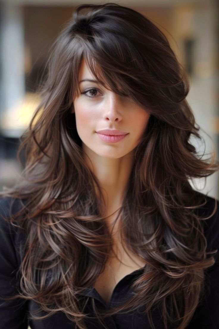 long layered hair front
