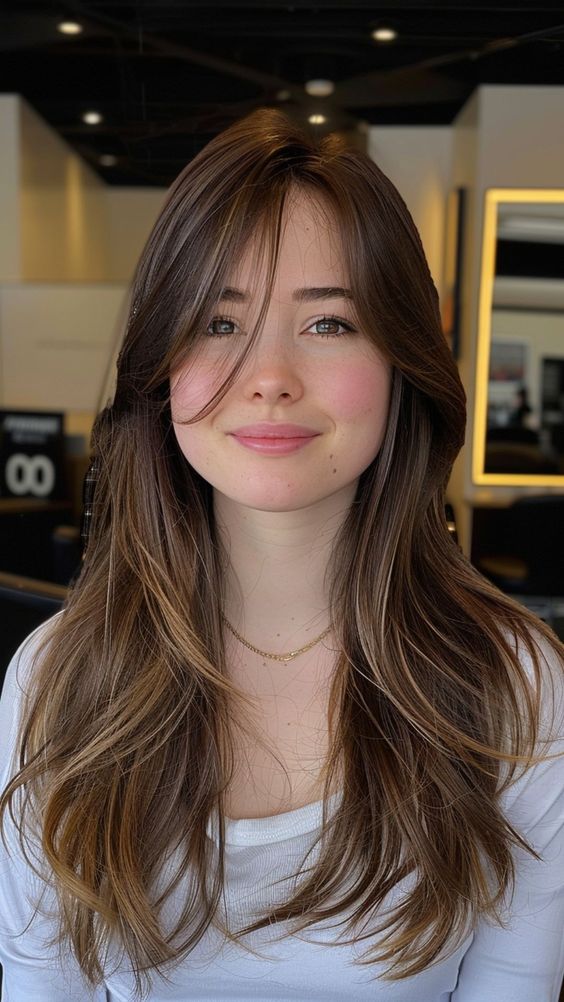 long layered hair front
