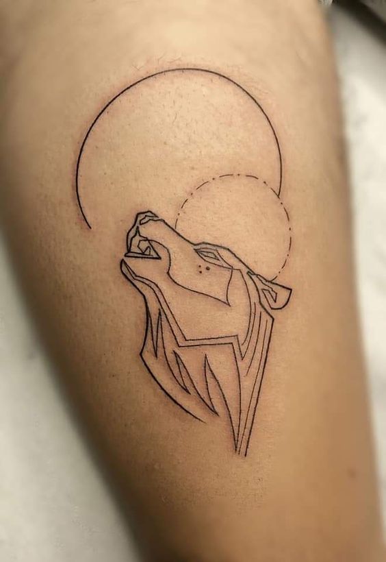 minimalist wolf tattoo