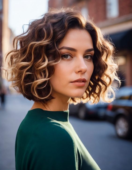 shaggy bob curly hair