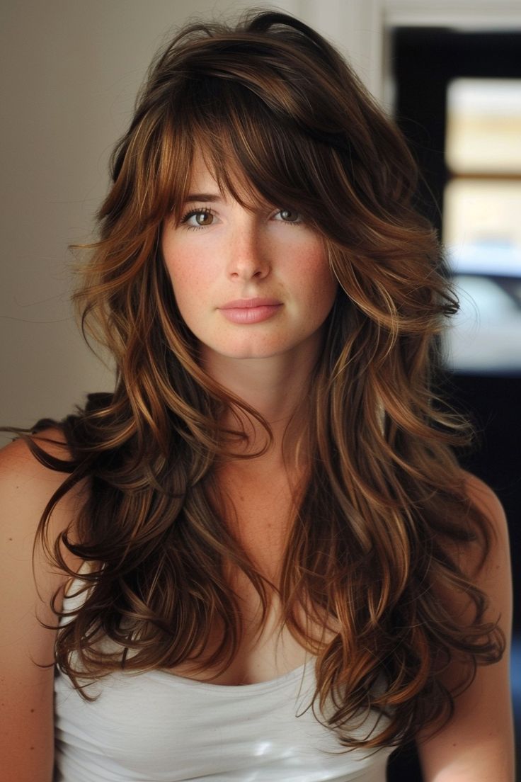 thick long layered hair