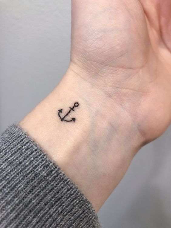 Anchor wrist tattoo