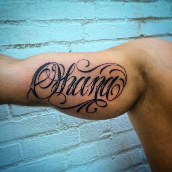 Bicep Name Tattoo