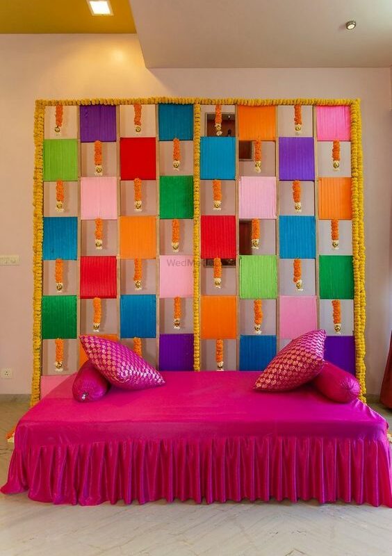 Colour block backdrop decoration