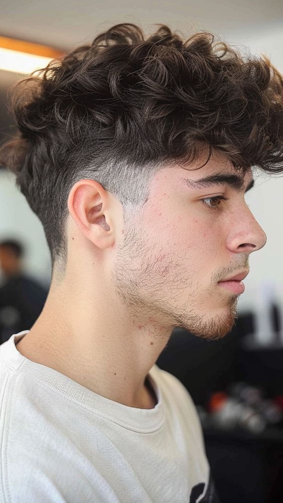 Curly hair burst fade