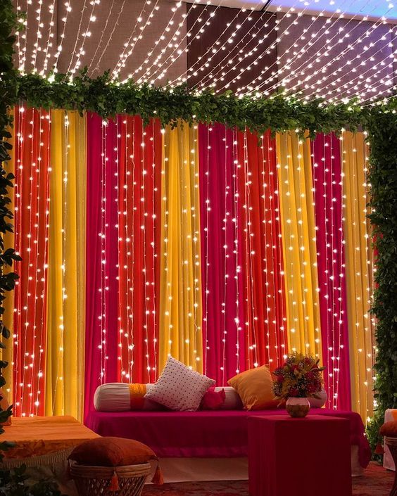 Fairy light decoration for mehndi function