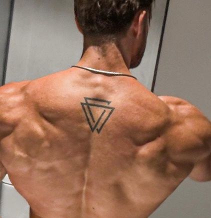 Geometric back tattoos for men