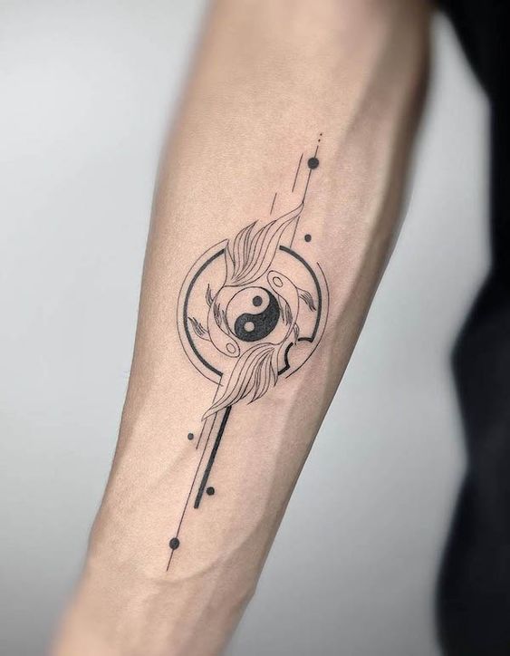 Koi fish yin yang tattoo