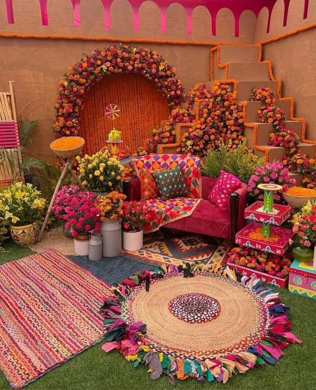 Rajasthani mela decor for mehndi