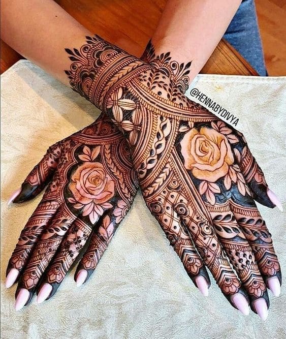 Rose mehndi design