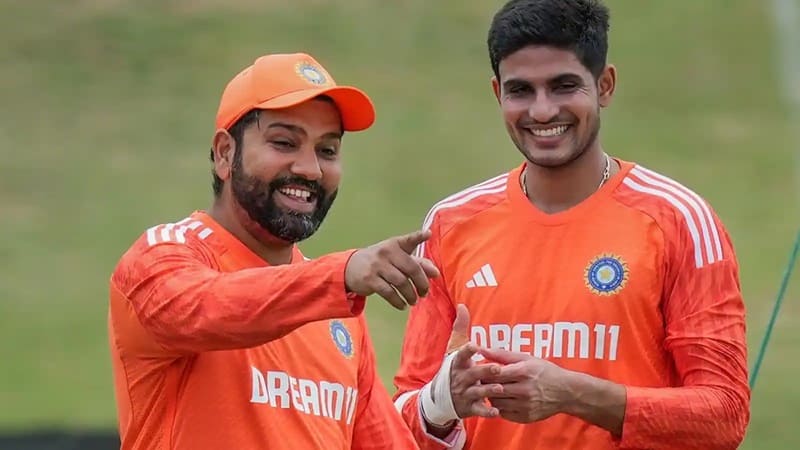 Shubman Gill with rohit sharma