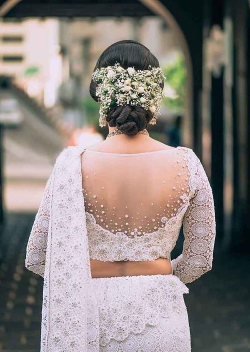 Small-pearl-embellished-net-blouse-back-design