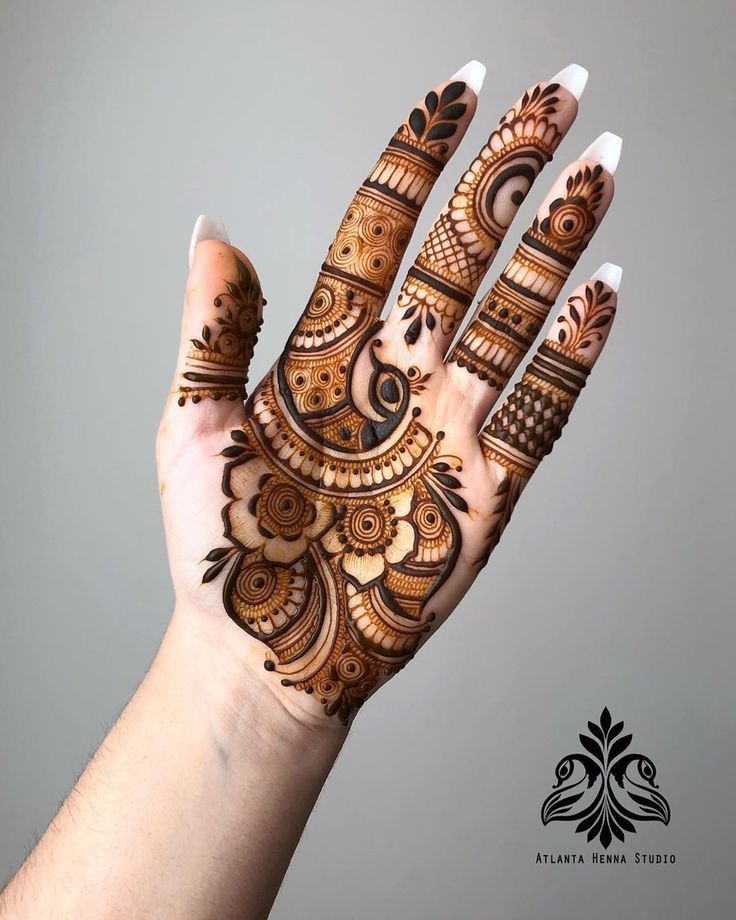 Subtle peacock henna design