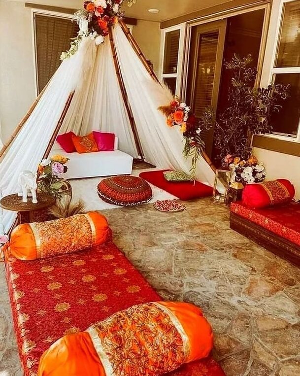 Tent decor bridal mehndi ceremony