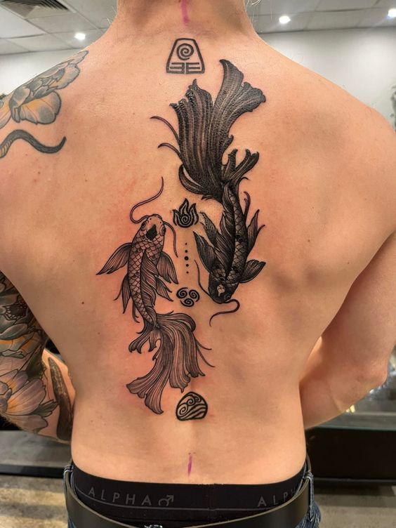 Yin Yang fish tattoo
