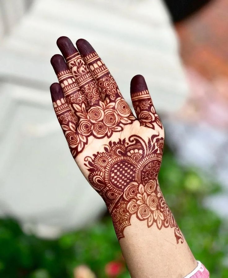 front hand party henna design