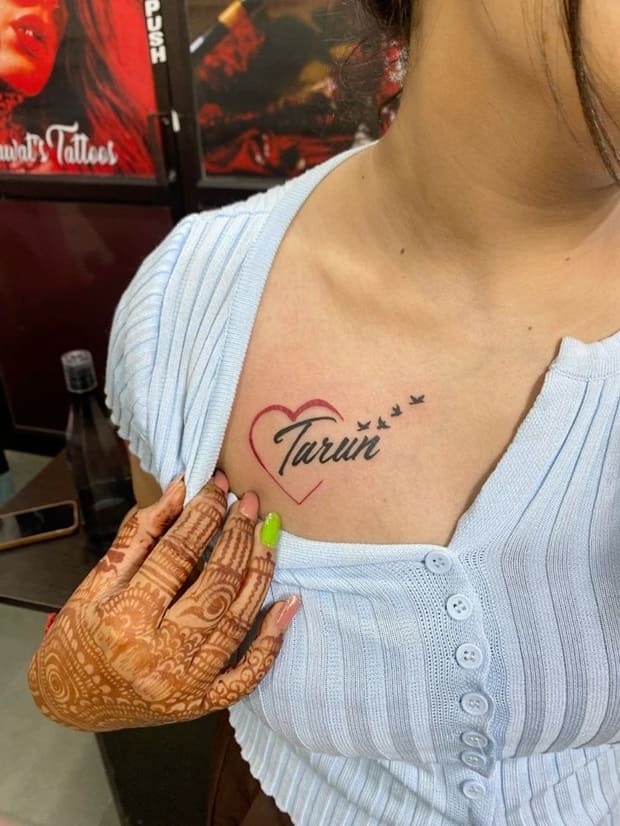 name tattoos on shoulder 