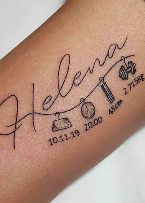 name tattoos with calender