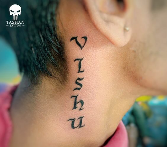 neck Name Tattoo