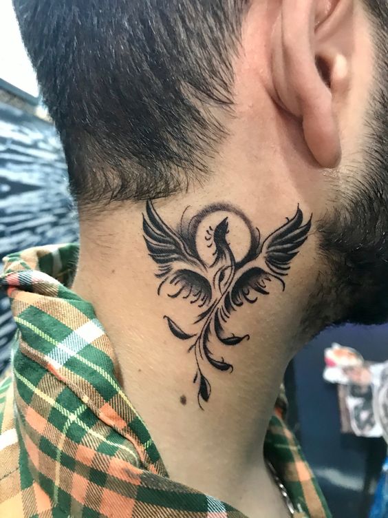 neck tattoos men small