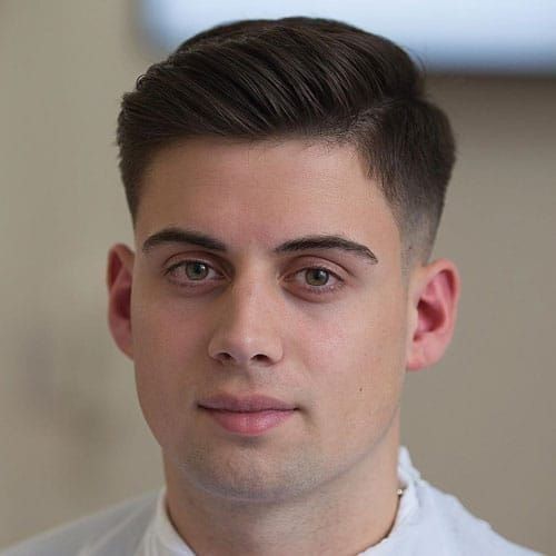 side swept round face hairstyle for men