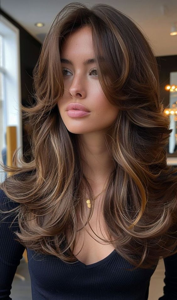 step cut for long hair woman
