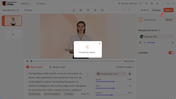 Click on create a video for an AI video