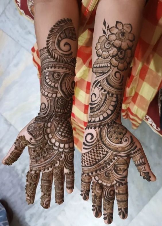 Arabic mehndi design front hand
