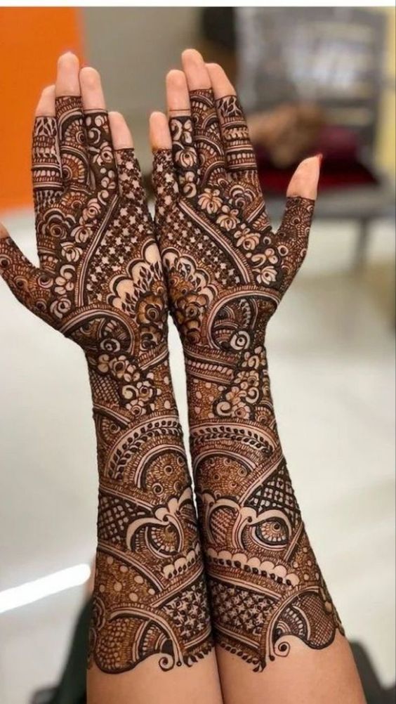 arabic henna design full hand bridal