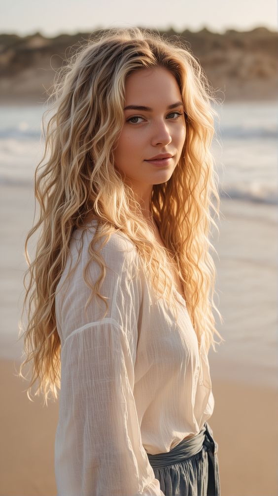 blonde step cut for curly hair