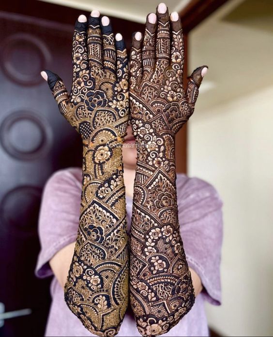 full hand arabic mehndi design