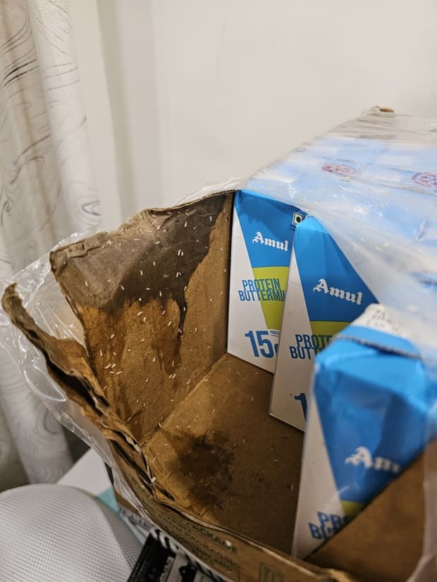 worm infested Amul dairy product 