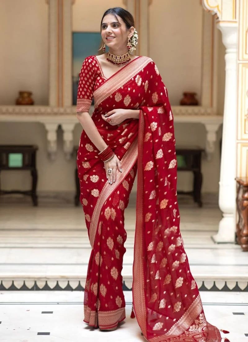 Classic Red Saree